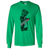 Groot Hug Breast Cancer - Long Sleeve T-Shirt