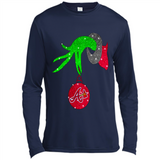 GRINCH HAND HOLDING ATLANTA BRAVES GLITTER CHRISTMAS PINGPONG