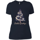 Dallas Cowboys NFL Football Team Logo Christmas Tree T-Shirt - Ladies' Boyfriend T-Shirt