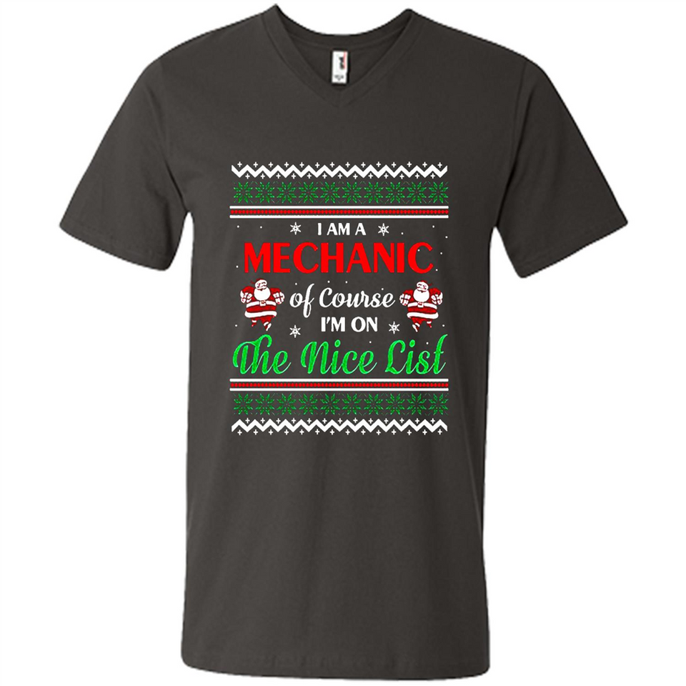Funny Ugly Christmas T-Shirt Gift for Mechanic - Men's V-Neck