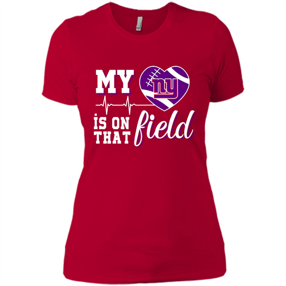 New York Giants Football My Heart is on that Field - Ladies' Boyfriend T-Shirt