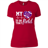 New York Giants Football My Heart is on that Field - Ladies' Boyfriend T-Shirt