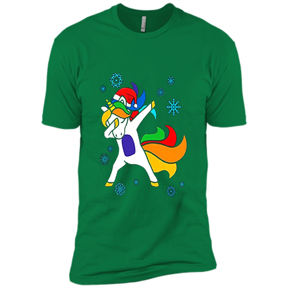 Christmas Dabbing Unicorn - Premium Short Sleeve T-Shirt