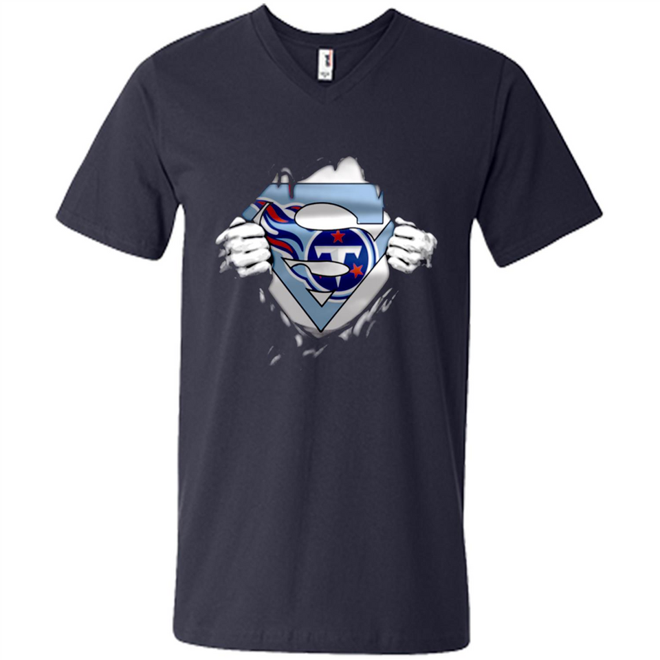 Tennessee Titans And Superman Fans - Men's V-Neck