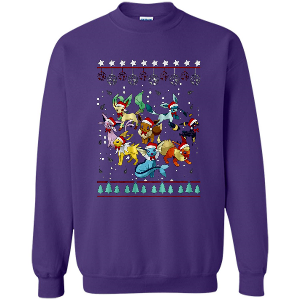 Pokemon Eeveelutions Ugly Christmas Sweater Perfect Christmas PINGPONG