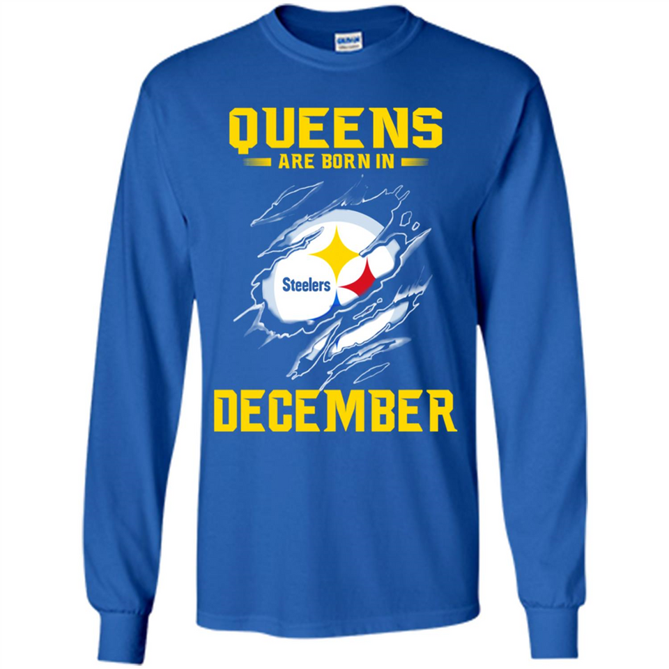 Queens Are Born In December - Pittsburgh Steelers Football - Long Sleeve T-Shirt