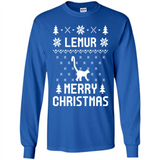 Vintage Tee For Women Men Graphic Shirts Lemur Ugly Christmas Sweater - Long Sleeve T-Shirt