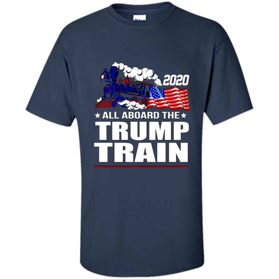 All Board The Trump Train 2020 Patriotic U.S Flag pingpong - Shirt