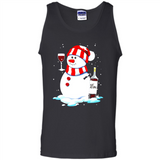 Cute Snowman drink Red Wine Christmas T-Shirt - Tank Top