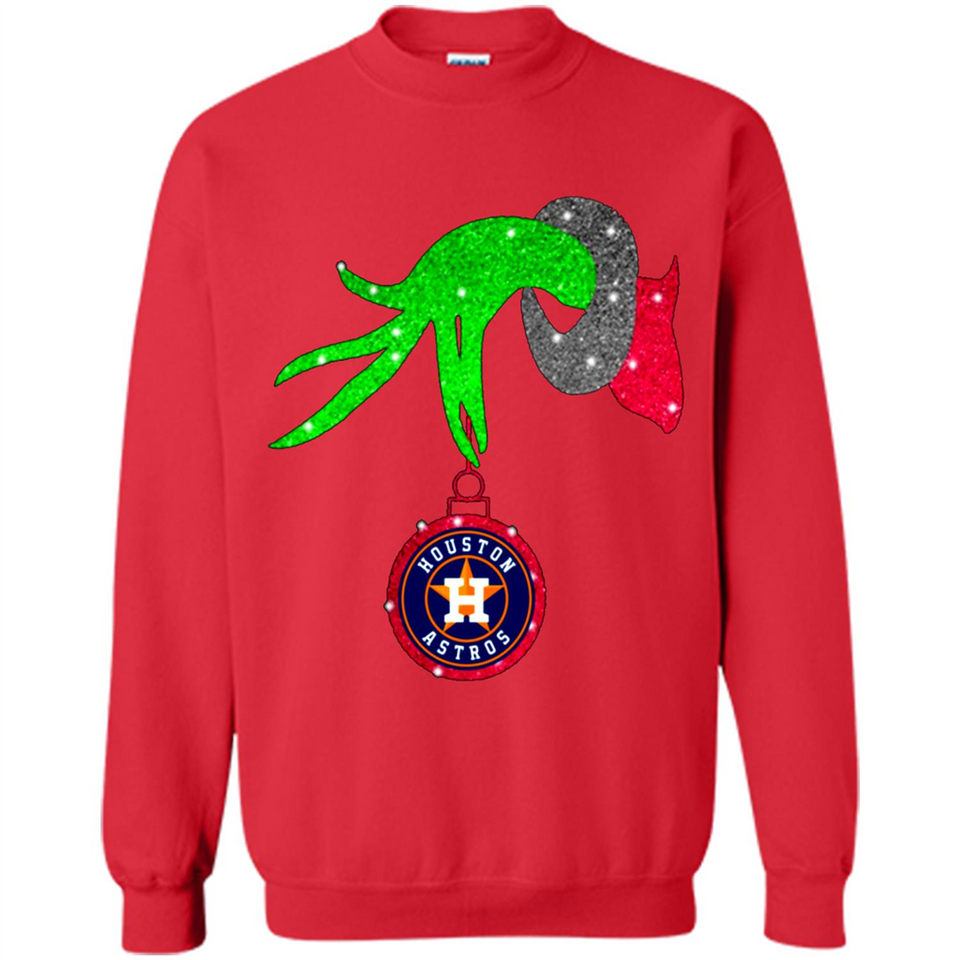GRINCH HAND HOLDING HOUSTON ASTROS GLITTER CHRISTMAS PINGPONG