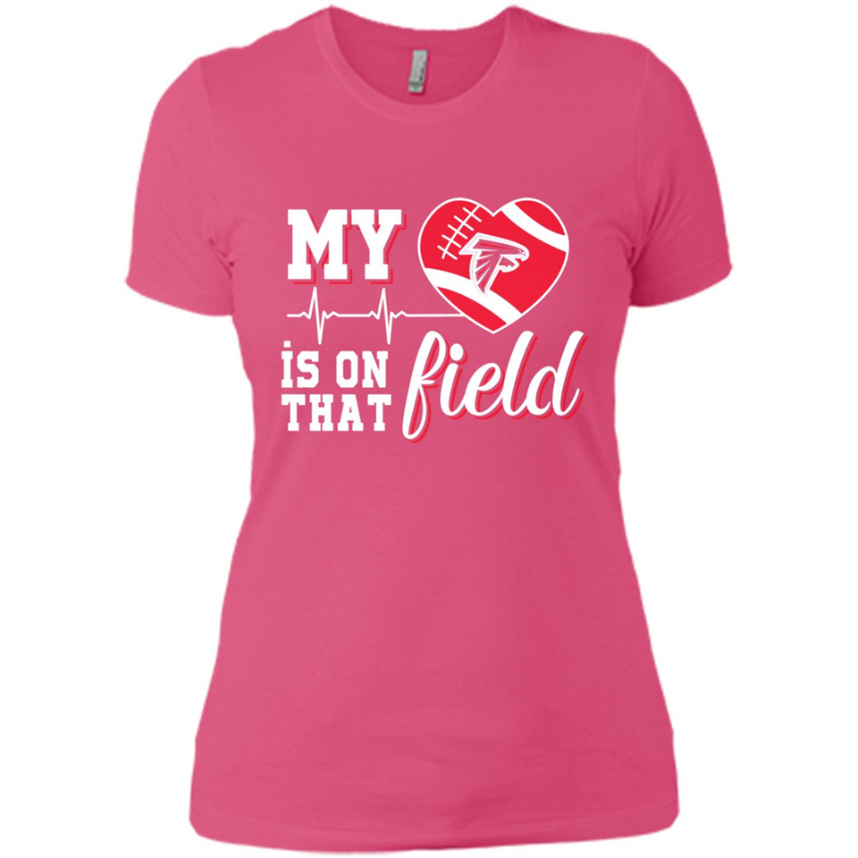 Atlanta Falcons Football My Heart is on that Field - Ladies' Boyfriend T-Shirt
