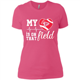 Atlanta Falcons Football My Heart is on that Field - Ladies' Boyfriend T-Shirt