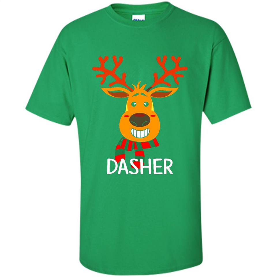 Dasher Reindeer Santa Claus Funny Xmas Holiday T-Shirt - Shirt