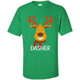 Dasher Reindeer Santa Claus Funny Xmas Holiday T-Shirt - Shirt