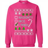 Naughty Nice I Tried Christmas sweatshirt PINGPONG
