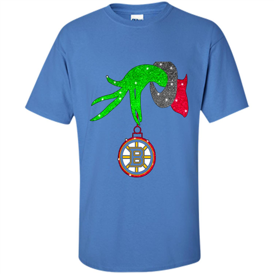 GRINCH HAND HOLDING BOSTON BRUINS GLITTER CHRISTMAS PINGPONG