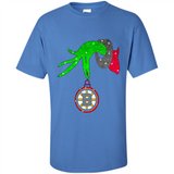 GRINCH HAND HOLDING BOSTON BRUINS GLITTER CHRISTMAS PINGPONG