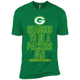 Reasons to be a Green Bay Packers Fan Complete List on Back - Premium Short Sleeve T-Shirt
