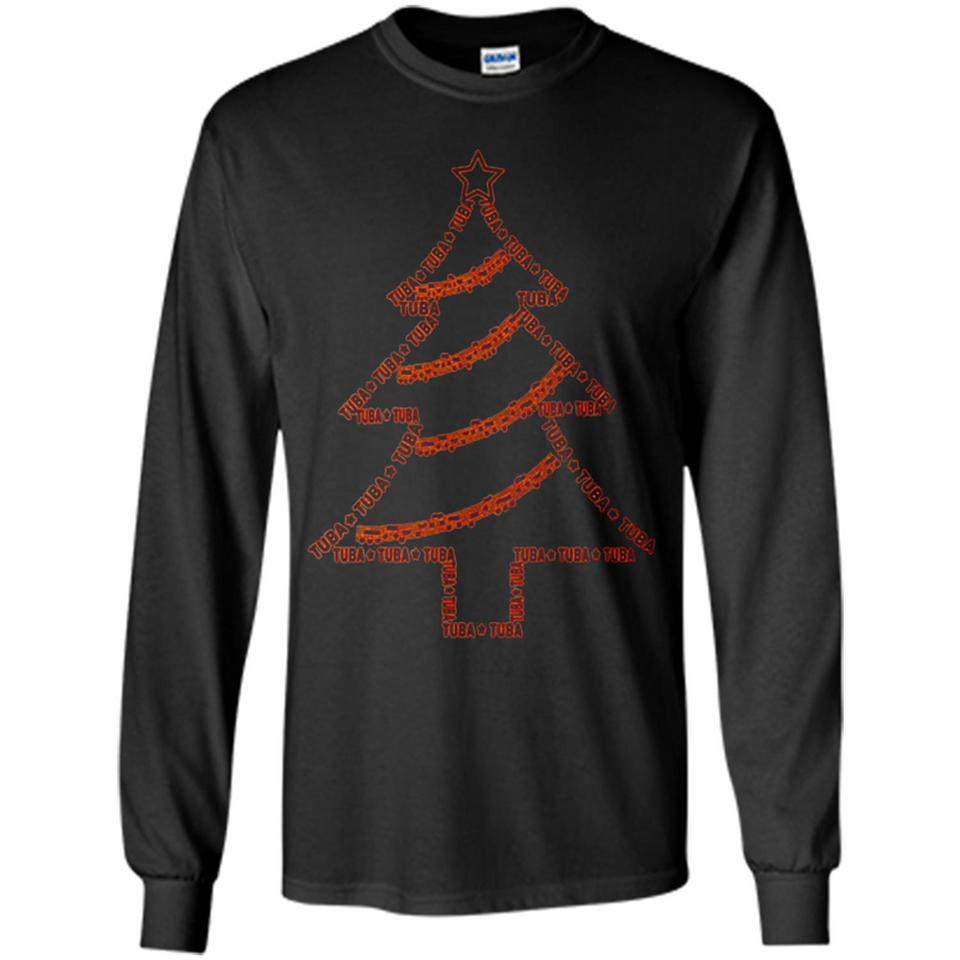 Tuba Text Christmas Tree Musical Instrument Holiday Shirt