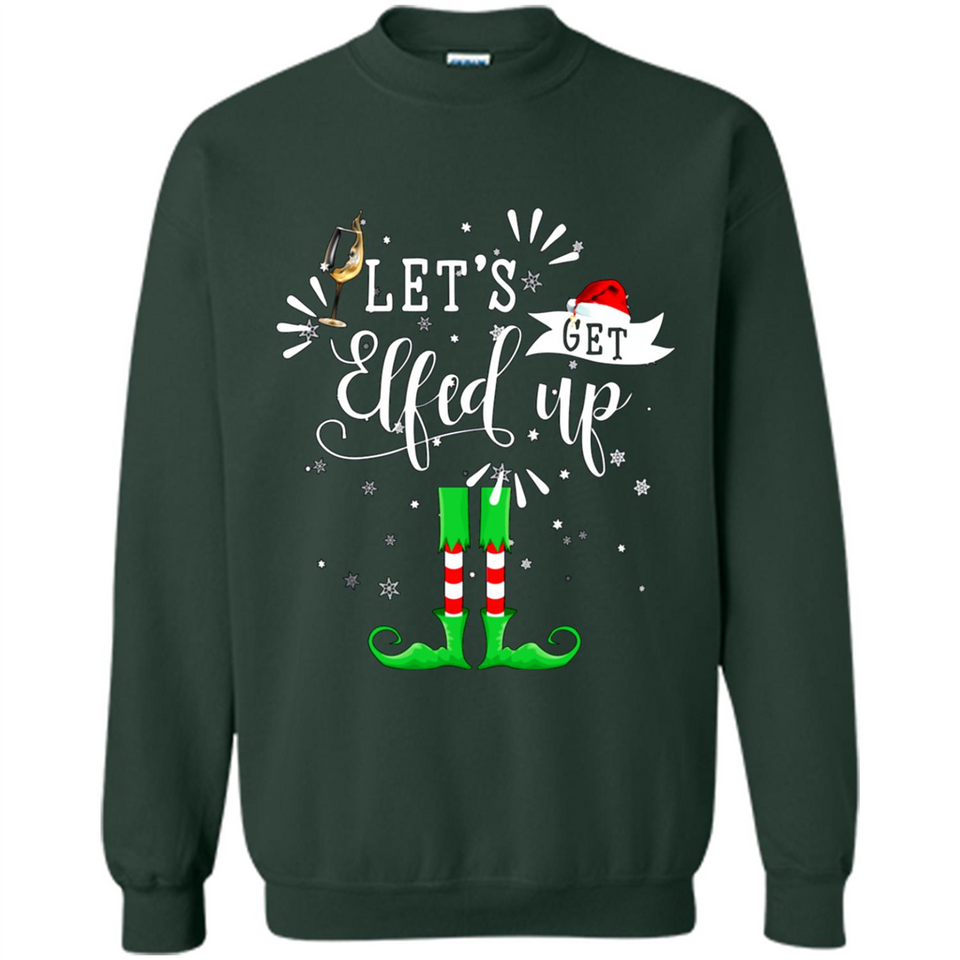 Let's Get Elfed Up Funny Drinking Wine Christmas Elf PINGPONG