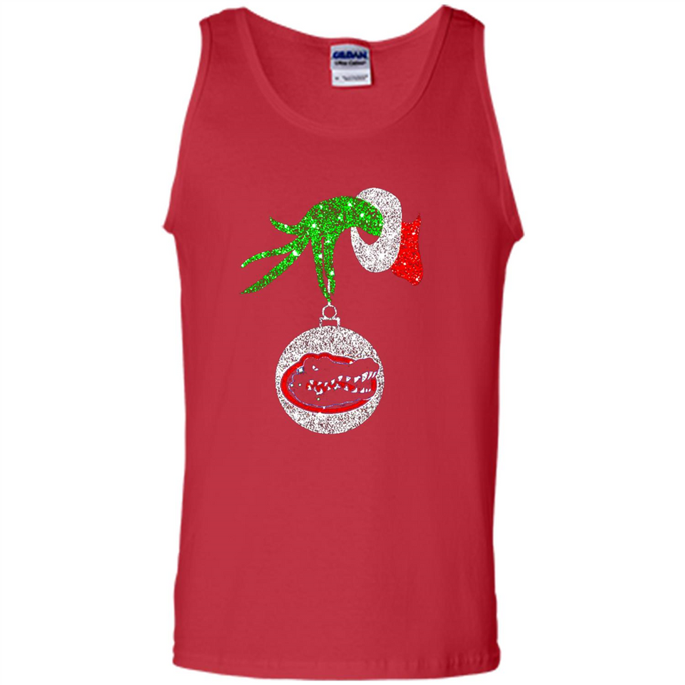 Funny Florida Gators Glitter Grinch Monogram Ornament Christmas Gift - Tank Top