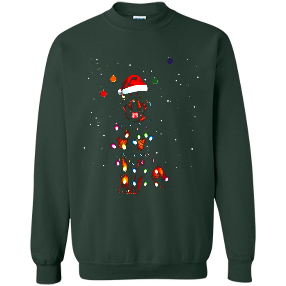 Rottweiler Santa Lights Christmas Dog Xmas Sweatshirt - Sweatshirt