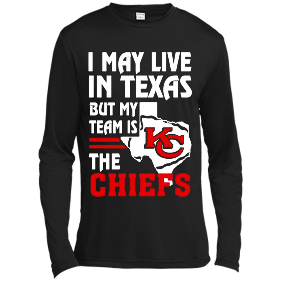 I May Live In Texas But My Team Is The Chiefs - Canvas Long Sleeve T-Shirt
