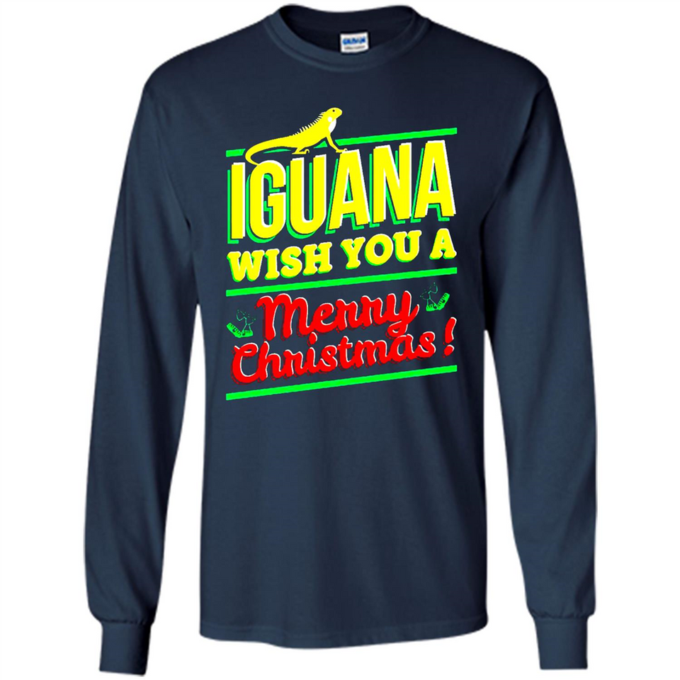Iguana Wish You A Merry Christmas Animal - Long Sleeve T-Shirt