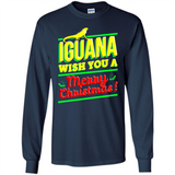 Iguana Wish You A Merry Christmas Animal - Long Sleeve T-Shirt