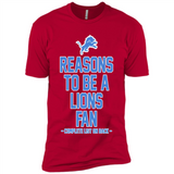 Reasons to be a Detroit Lions Fan Complete List on Back - Premium Short Sleeve T-Shirt