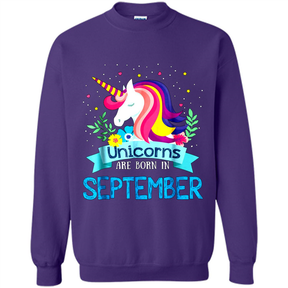 Unicorns are born in September Birthday Rainbow Gift Ladies Custom