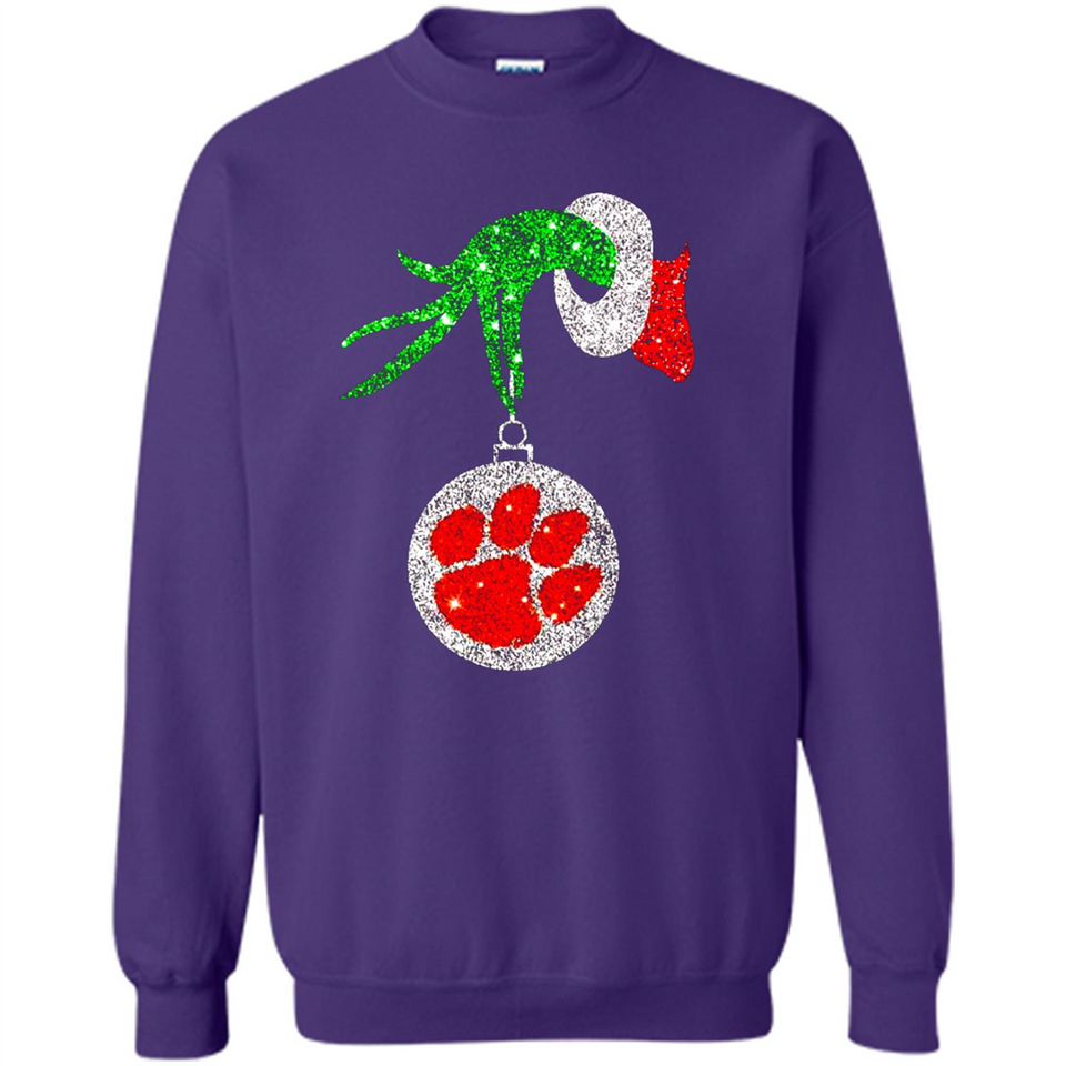 Amazing tee Clemson Tigers Glitter Grinch Monogram Ornament Christmas Gift - Sao chép - Sweatshirt