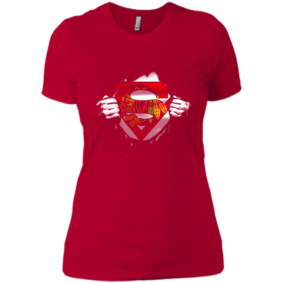 Chicago Blackhawks And Superman Fans - Ladies' Boyfriend T-Shirt