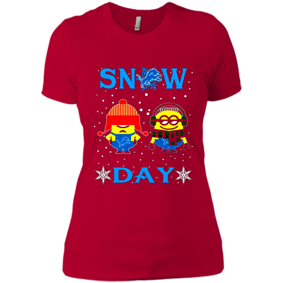 Snow Day Shirt For Detroit Lions Vs Minion Fans pingpong