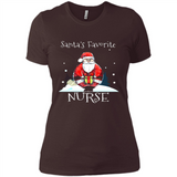 Funny Christmas Nurse Shirt, Santa_s Favorite Nurse - Ladies' Boyfriend T-Shirt