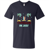 Christmas In July Shirt Surfing Palm Trees Surfboard - Men's V-Neck