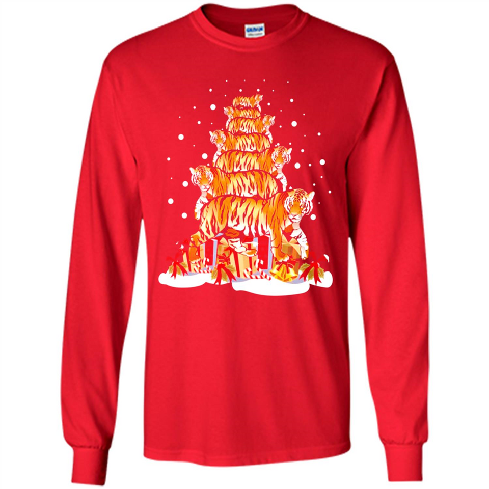 Tiger Christmas Tree Funny Merry Christmas - Long Sleeve T-Shirt