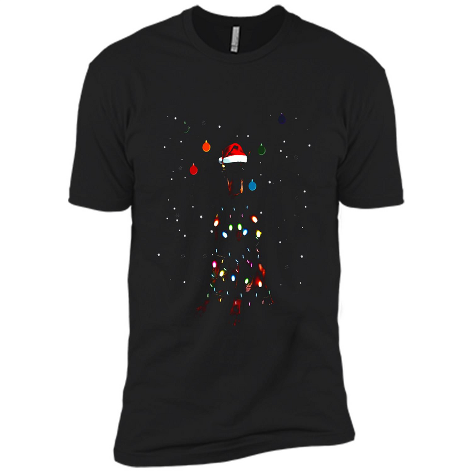 Doberman Santa Lights Christmas Dog Xmas Sweatshirt - Premium Short Sleeve T-Shirt