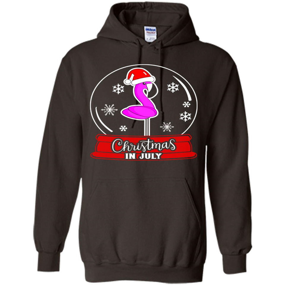 Christmas In July Flamingo Snow Globe Santa Hat - Hoodie