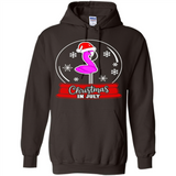 Christmas In July Flamingo Snow Globe Santa Hat - Hoodie