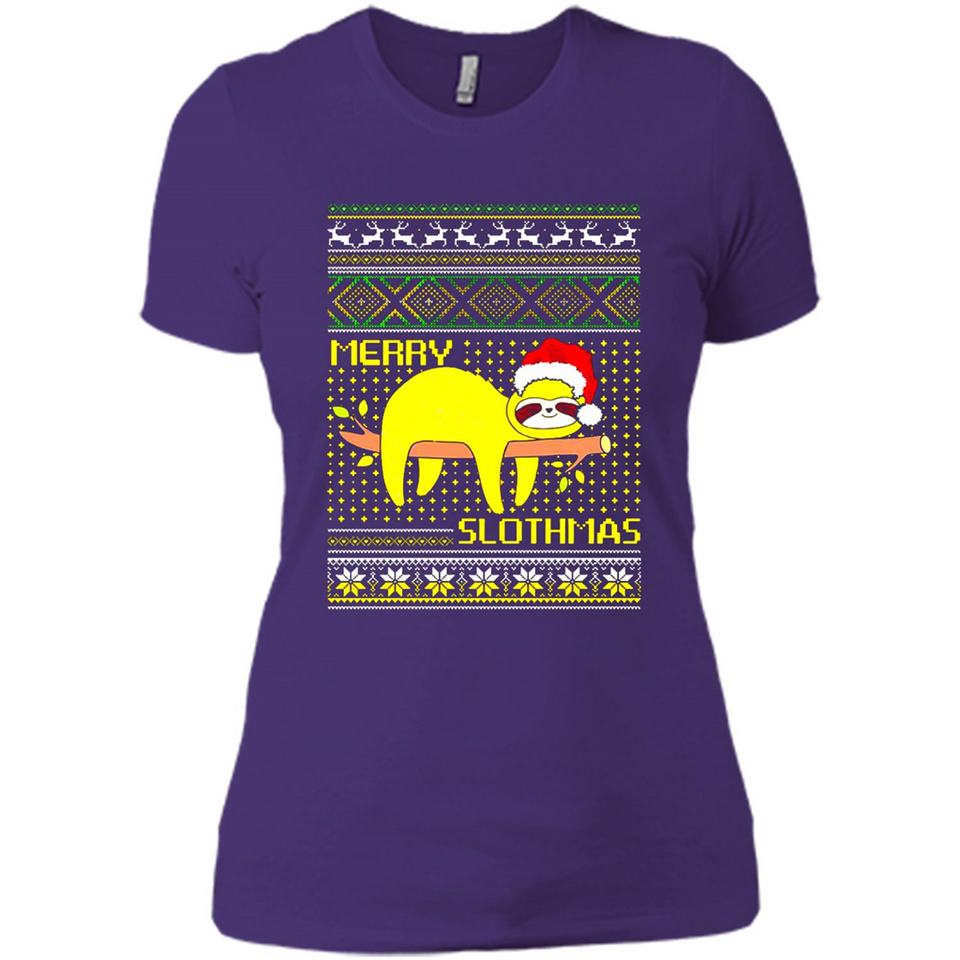 Merry Slothmas Sloth Christmas Sweater PINGPONG - Ladies' Boyfriend T-Shirt