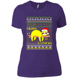 Merry Slothmas Sloth Christmas Sweater PINGPONG - Ladies' Boyfriend T-Shirt