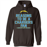 Reasons to be a Los Angeles Chargers Fan Complete List on Back - Hoodie