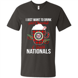 I Just Want To Drink Hot Chocolate & Watch Washington Nationals Ugly Christmas Sweater PINGPONG