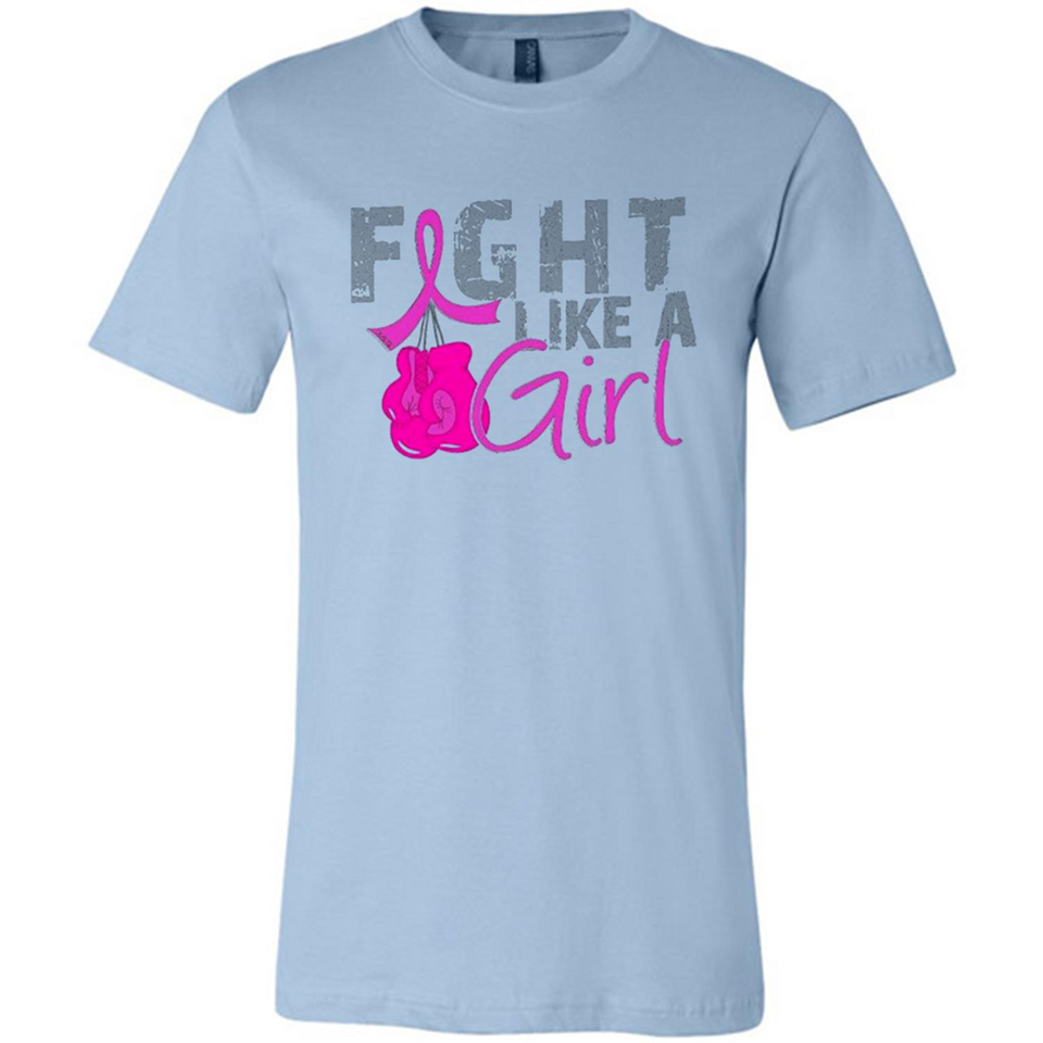 Fight Like A Girl Breast Cancer Awareness - Canvas Unisex T-Shirt