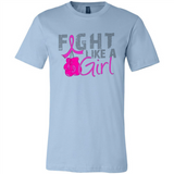 Fight Like A Girl Breast Cancer Awareness - Canvas Unisex T-Shirt