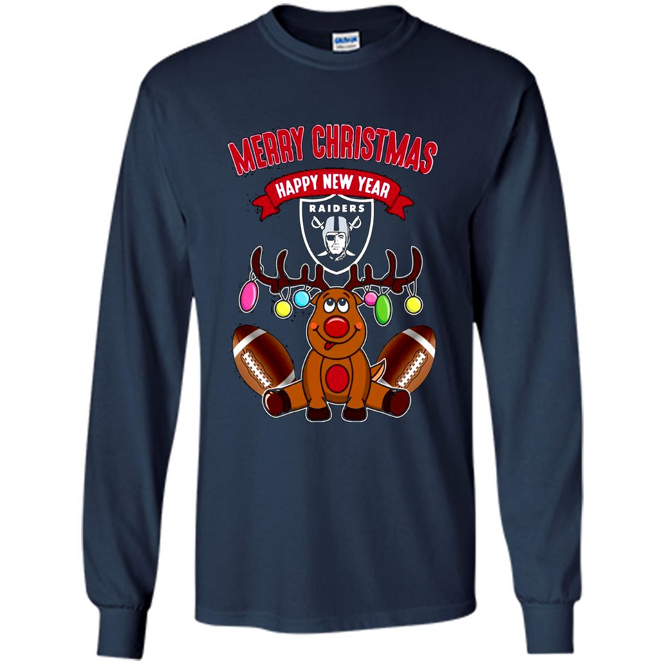 Oakland Raiders NFL Reindeer Funny Merry Christmas And Happy New Year