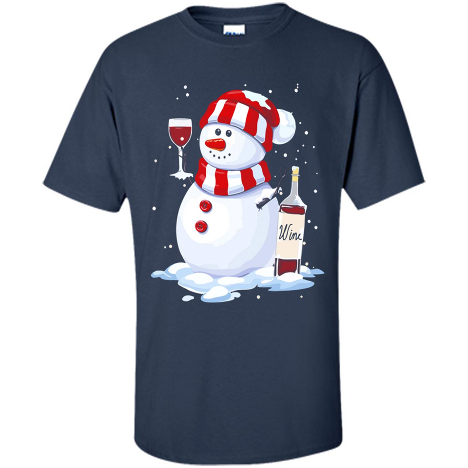 Cute Snowman drink Red Wine Christmas - Shirt