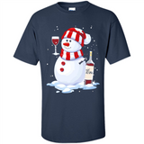 Cute Snowman drink Red Wine Christmas - Shirt