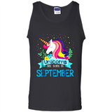 Unicorns are born in September Birthday Rainbow Gift Ladies Custom